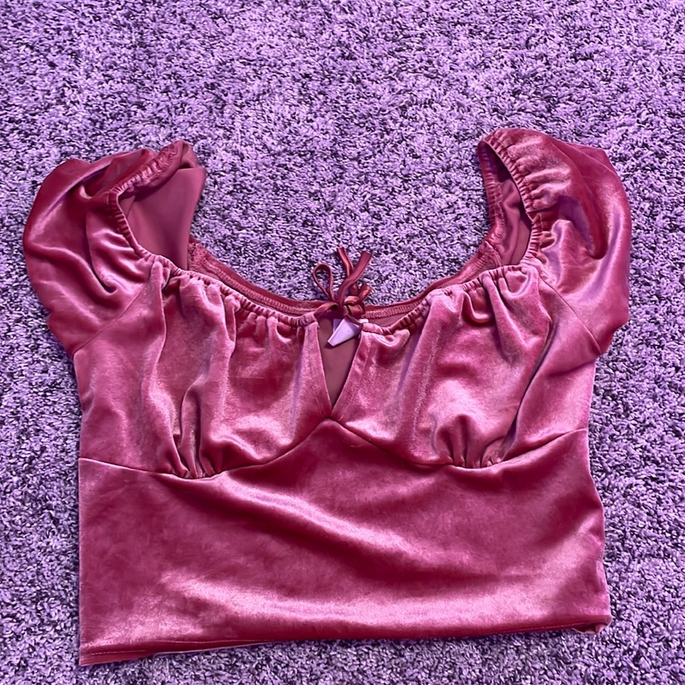 Pink velvet top